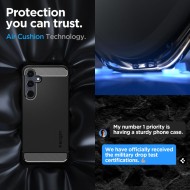 Удароустойчив кейс за Samsung Galaxy A55 5G от Spigen Rugged Armor - Черен мат
