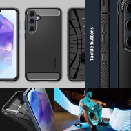Удароустойчив кейс за Samsung Galaxy A55 5G от Spigen Rugged Armor - Черен мат