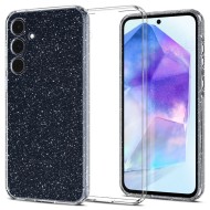 Удароустойчив, силиконов кейс за Samsung Galaxy A55 5G от Spigen Liquid Crystal - Glitter Crystal