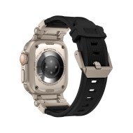 Силиконова каишка за Apple Watch 6/7/8/9/10/SE/ Ultra 1-2 (44/45/46/49 mm) от Tech-Protect Delta Pro - Черен/Титанов