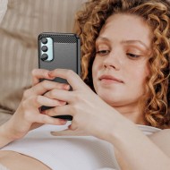 Удароустойчив кейс за Samsung Galaxy M15 5G от Tech-Protect TPUcarbon - Черен