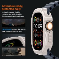 Удароустойчив кейс за Apple Watch Ultra 1/2 (49mm) от Spigen Rugged Armor - Dune Beige