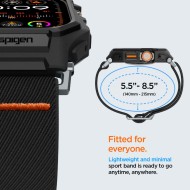 Текстилна каишка и кейс за Apple Watch Ultra 1 / 2 (49mm) от Spigen Lite Fit Pro - Черен мат