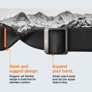 Текстилна каишка и кейс за Apple Watch Ultra 1 / 2 (49mm) от Spigen Lite Fit Pro - Черен мат