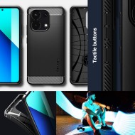 Удароустойчив кейс за Xiaomi Redmi Note 13 4G/LTE от Spigen Rugged Armor - Черен мат