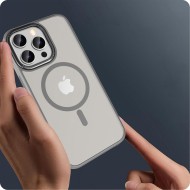 Твърд кейс с MagSafe пръстен за iPhone 15 Pro Max от Tech-Protect MagMat 2 - Matte Titanium