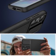 Удароустойчив кейс с капак за камера на Samsung Galaxy A55 5G от Tech-Protect Velar Cam+ - Черен