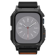Текстилна каишка и кейс за Apple Watch 4 / 5 / 6 / 7 / 8 / 9 / SE (44/45mm) от Spigen Lite Fit Pro - Черен мат
