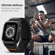 Текстилна каишка и кейс за Apple Watch 4 / 5 / 6 / 7 / 8 / 9 / SE (44/45mm) от Spigen Lite Fit Pro - Черен мат