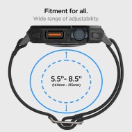 Текстилна каишка и кейс за Apple Watch 4 / 5 / 6 / 7 / 8 / 9 / SE (44/45mm) от Spigen Lite Fit Pro - Черен мат