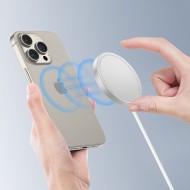 Безжично зарядно 15W с MagSafe и Qi отTech-Protect QI15W-A34 - Бяло