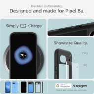 Удароустойчив твърд кейс за Google Pixel 8a от Spigen Ultra Hybrid - Черен мат