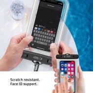 Универсален водоустойчив калъф Tech-Protect UWC7 - Черен / Оранжев