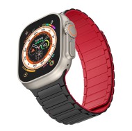 Силиконова каишка за Apple Watch 4/5/6/7/8/9/SE/Ultra 1-2 (42/44/45/49 mm) от Tech-Protect Iconband Magnetic - Черно/Червена