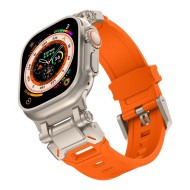 Силиконова каишка за Apple Watch 6/7/8/9/10/SE/ Ultra 1-2 (44/45/46/49 mm) от Tech-Protect Delta Pro - Orange/Titanium