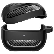 Удароустойчив силиконов калъф за Samsung Galaxy Buds 3 / 3 FE / 3 Pro от Spigen Rugged Armor - Черен мат