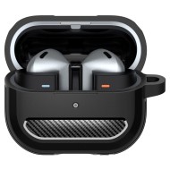 Удароустойчив силиконов калъф за Samsung Galaxy Buds 3 / 3 FE / 3 Pro от Spigen Rugged Armor - Черен мат