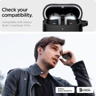 Удароустойчив силиконов калъф за Samsung Galaxy Buds 3 / 3 FE / 3 Pro от Spigen Rugged Armor - Черен мат