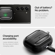 Удароустойчив силиконов калъф за Samsung Galaxy Buds 3 / 3 FE / 3 Pro от Spigen Rugged Armor - Черен мат