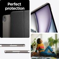 Кожен тефтер за iPad Air 13" (2024) от Spigen Smart Fold - Черен