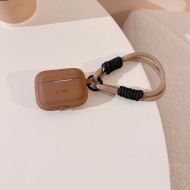 Силиконов кейс с ремък за AirPods Pro 1 / 2 от Tech Protect Silicone Rope - Chocolate Brown