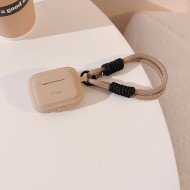 Силиконов кейс с ремък за AirPods Pro 1 / 2 от Tech Protect Silicone Rope - Cafe Latte
