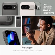 Удароустойчив кейс за Google Pixel 9 / 9 Pro от Spigen Rugged Armor - Marble Grey