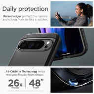 Удароустойчив, твърд кейс за Google Pixel 9 Pro XL от Spigen Tough Armor - Черен