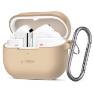 Силиконов калъф за слушалки Samsung Galaxy Buds 3 / 3 FE / 3 Pro от Tech-Protect Silicone Hook - Caffe Latte
