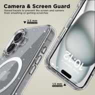 Твърд кейс с MagSafe пръстен за iPhone 16 от Tech-Protect FlexAir Hybrid - Glitter