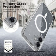 Твърд кейс с MagSafe пръстен за iPhone 16 от Tech-Protect FlexAir Hybrid - Glitter