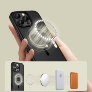 Твърд кейс с MagSafe пръстен за iPhone 16 Pro от Tech-Protect MagMat - Черен мат
