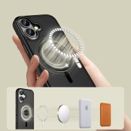 Кейс с MagSafe за iPhone 16 от Tech-Protect MagEdge - Black Matte / Gunmetal