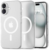 Тънък кейс с MagSafe за iPhone 16 ot Tech-Protect MagSlim - Бял мат