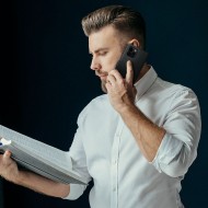 Кожен тефтер с MagSafe за iPhone 16 Pro от Tech-Protect Wallet MagSafe - Черен