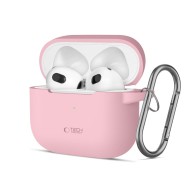 Силиконов калъф за слушалки Apple AirPods 3 от Tech-Protect Silicone Hook - Dusty Pink