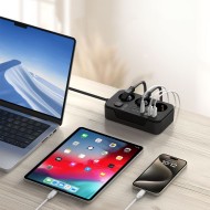 Захранващ разклонител с 6 порта и 200 см. кабел от Tech Protect PCL4x6 - Черен