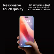 2 броя стъклени протектори за дисплей на iPhone 16 Pro Max от от Spigen Glas.TR "Ez Fit" - Privacy