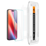 2 стъклени протектора за дисплей на iPhone 16 Pro Max от Spigen Glas.TR "Ez Fit" - Прозрачни