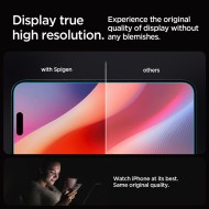 2 стъклени протектора за дисплей на iPhone 16 Pro Max от Spigen Glas.TR "Ez Fit" - Прозрачни