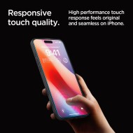 2 стъклени протектора за дисплей на iPhone 16 Pro Max от Spigen Glas.TR "Ez Fit" - Прозрачни