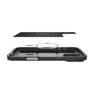 Кейс с капак за камерата за iPhone 16 Pro от Spigen Optik Armor Mag MagSafe - Черен