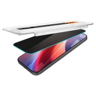 2 броя стъклени протектори за дисплей на iPhone 16 Pro от от Spigen Glas.TR "Ez Fit" - Privacy