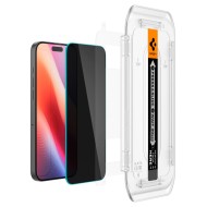 2 броя стъклени протектори за дисплей на iPhone 16 Pro от от Spigen Glas.TR "Ez Fit" - Privacy