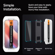 2 стъклени протектора за дисплей на iPhone 16 Pro от Spigen Glas.TR "Ez Fit" - Прозрачни