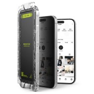 2 х Стъклен протектор със затъмняване на дисплей за iPhone 15 / 16 от Ringke Easy Slide 2-Pack - Privacy