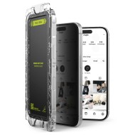 2 х Стъклен протектор със затъмняване на дисплей за iPhone 16 Pro от Ringke Easy Slide 2-Pack - Privacy