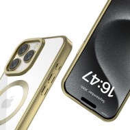 Твърд кейс с MagSafe и протектор за камерата на iPhone 16 Pro от Tech-Protect MagFlex - Satin Gold