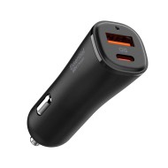Зарядно за кола с USB-C 30W и USB-A 18W от Spigen ArcStation Essential EV482 - Черно
