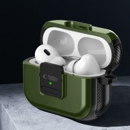 Твърд кейс за слушалки Apple AirPods Pro 1 / 2 от Tech-Protect Defender Hook MagSafe - Olive Green